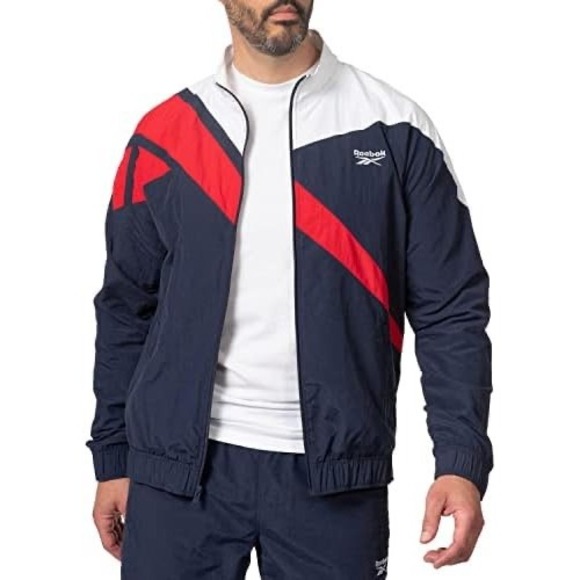 Reebok Other - Reebok Classic Vector Tracktop Windbreaker Jacket Navy White Red Men's M Retro